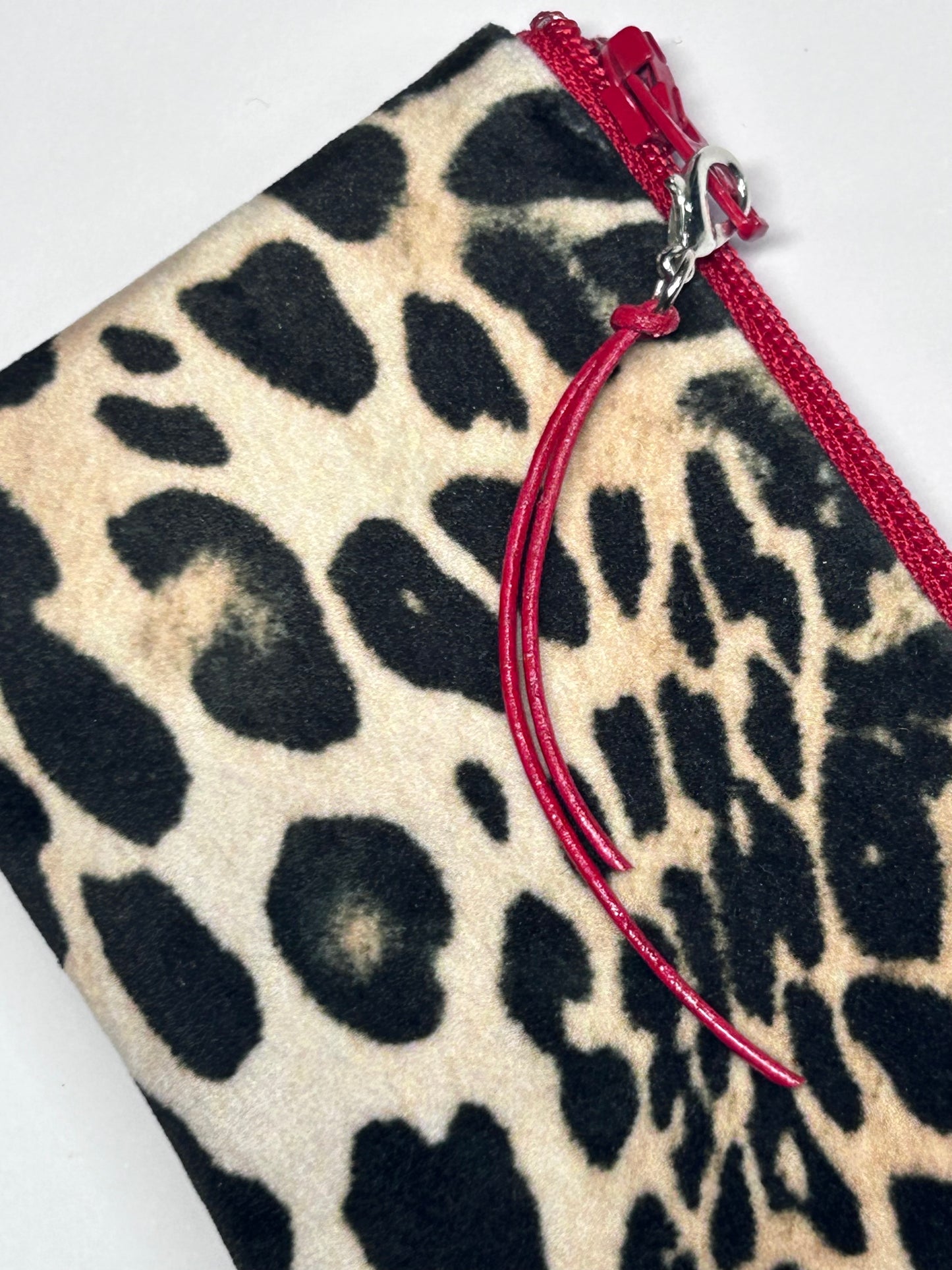 Monedero / Tarjetero ANIMAL PRINT Leopardo / Rojo