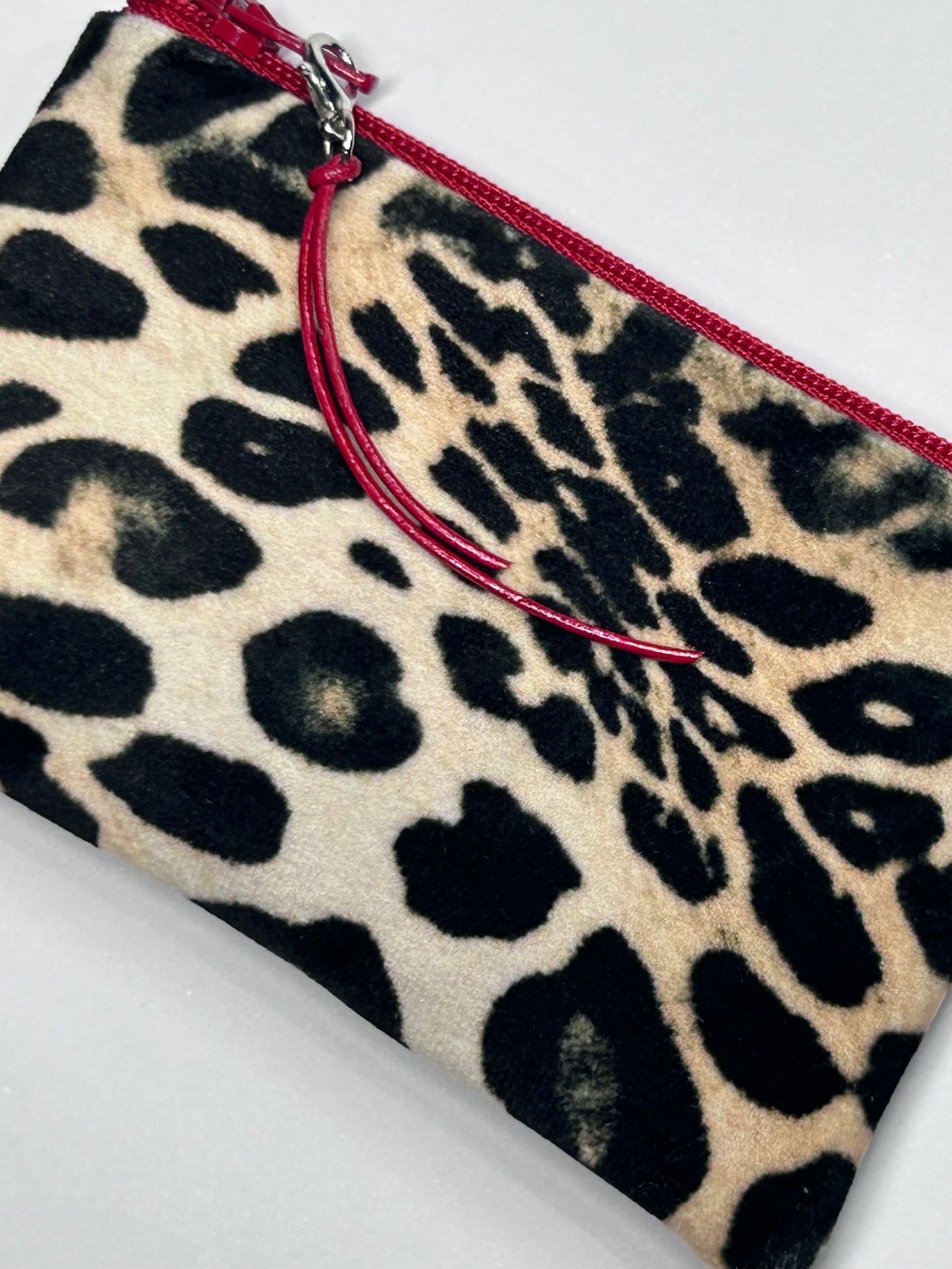 Monedero / Tarjetero ANIMAL PRINT Leopardo / Rojo