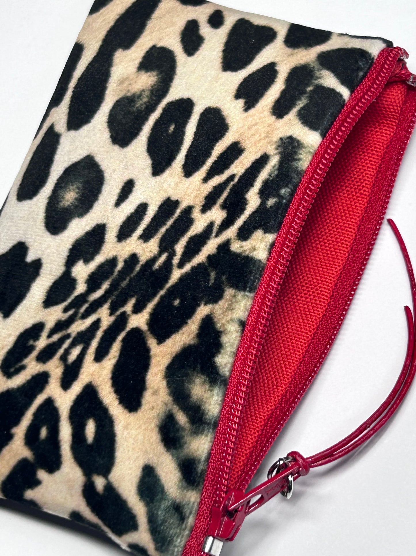 Monedero / Tarjetero ANIMAL PRINT Leopardo / Rojo